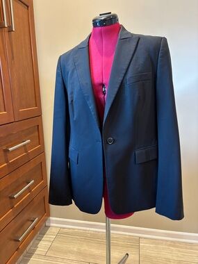 EUC 🖤 Hugo Boss Black Womens Stretch Knit Blazer Jacket in Sz US 10 / 42